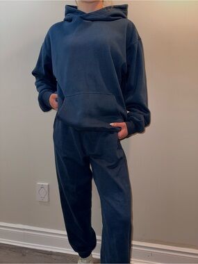 Ardene Navy Cropped Hoodie Top